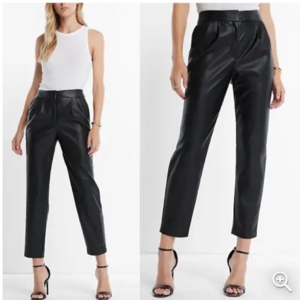 NWT Express Faux Leather Ankle High Rise Pants